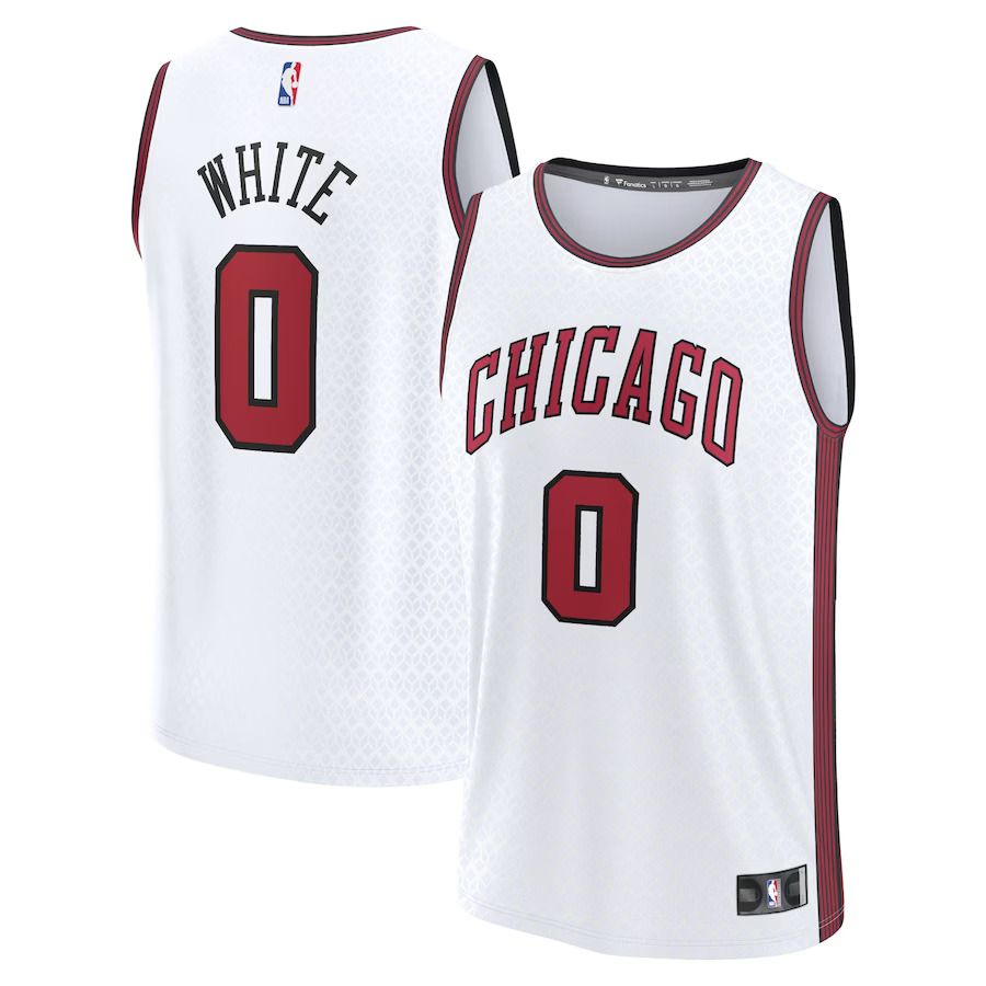 Men Chicago Bulls 0 Coby White Fanatics Branded White City Edition 2022-23 Fastbreak NBA Jersey